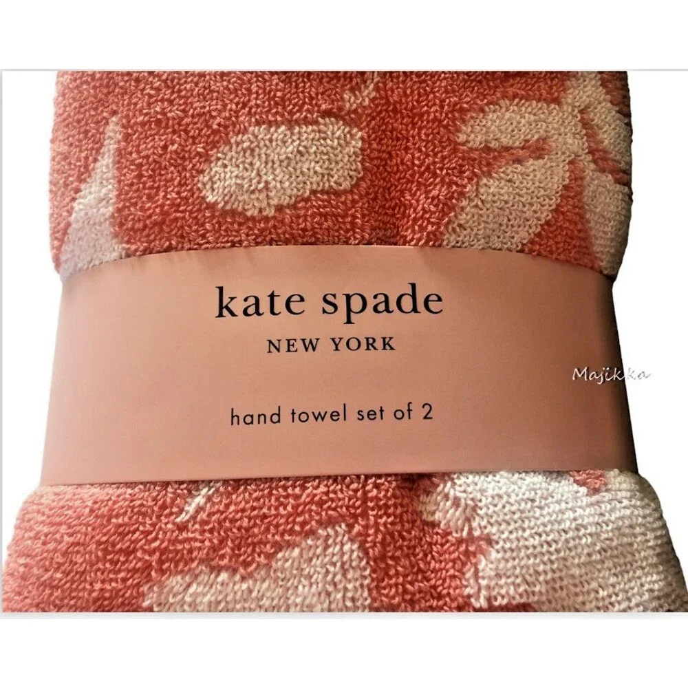 Kate Spade Pink Set 2 Hand Towels 4 Washcloths Facecloths Flowers Bathroom Dorm